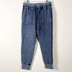 GU by Uniqlo Light Denim Pull-On Pants Relaxed Fit Acid Wash Blue Jogger Pants